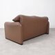Set of Cassina Maralunga 2 seaters in mocca leather