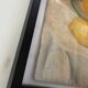 Old painting pastel still life with citrus fruits