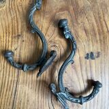 Pair of old cast iron coat hooks