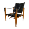 Kaare Klint Safari armchair in ash and black leather