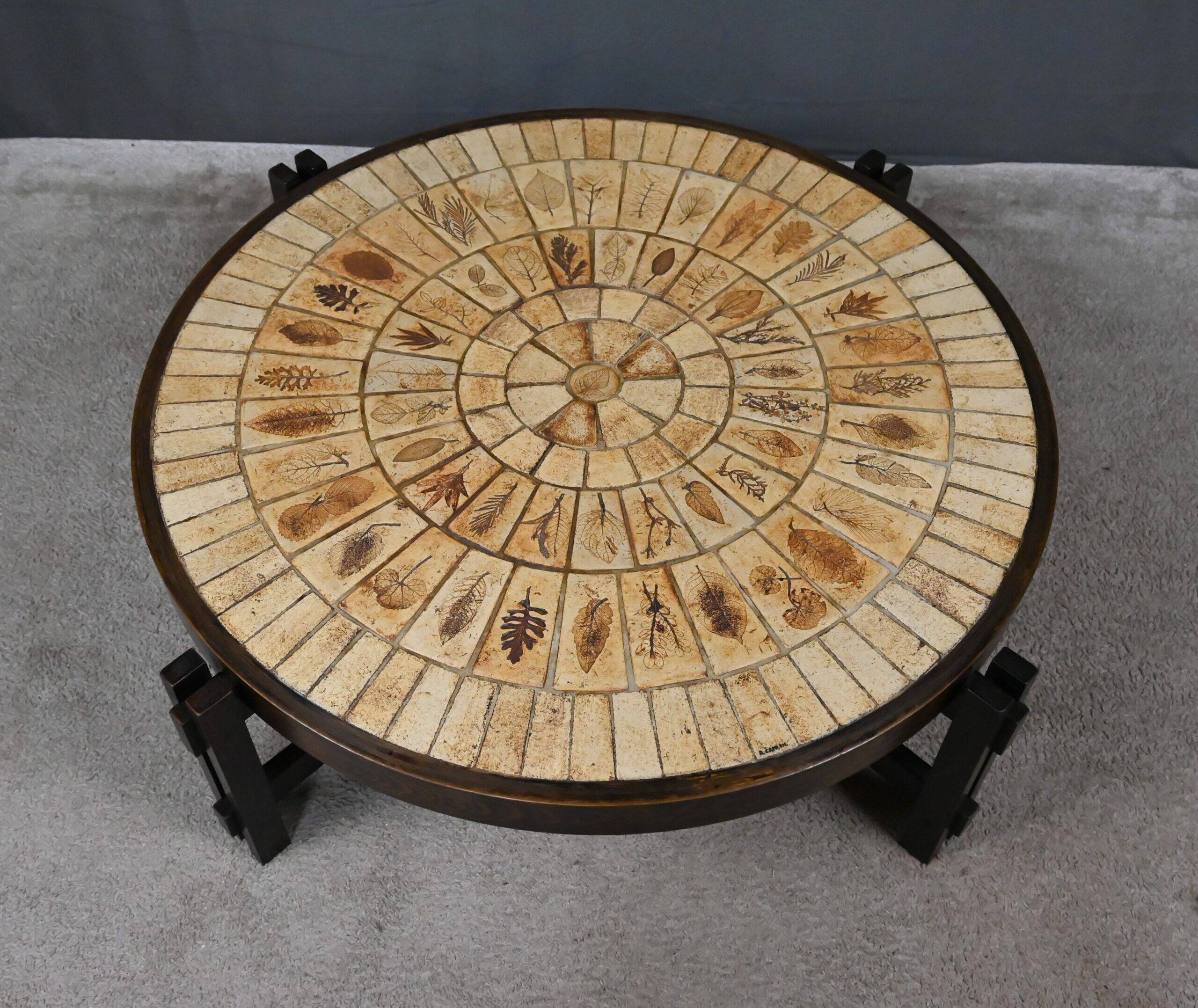 Table basse signée R. Capron, collection les Herbiers, Vallauris – 1960
