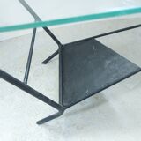 50's design glass coffee table