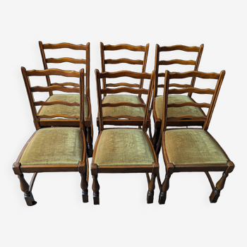 Solid oak chairs x6