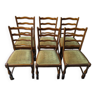 Solid oak chairs x6