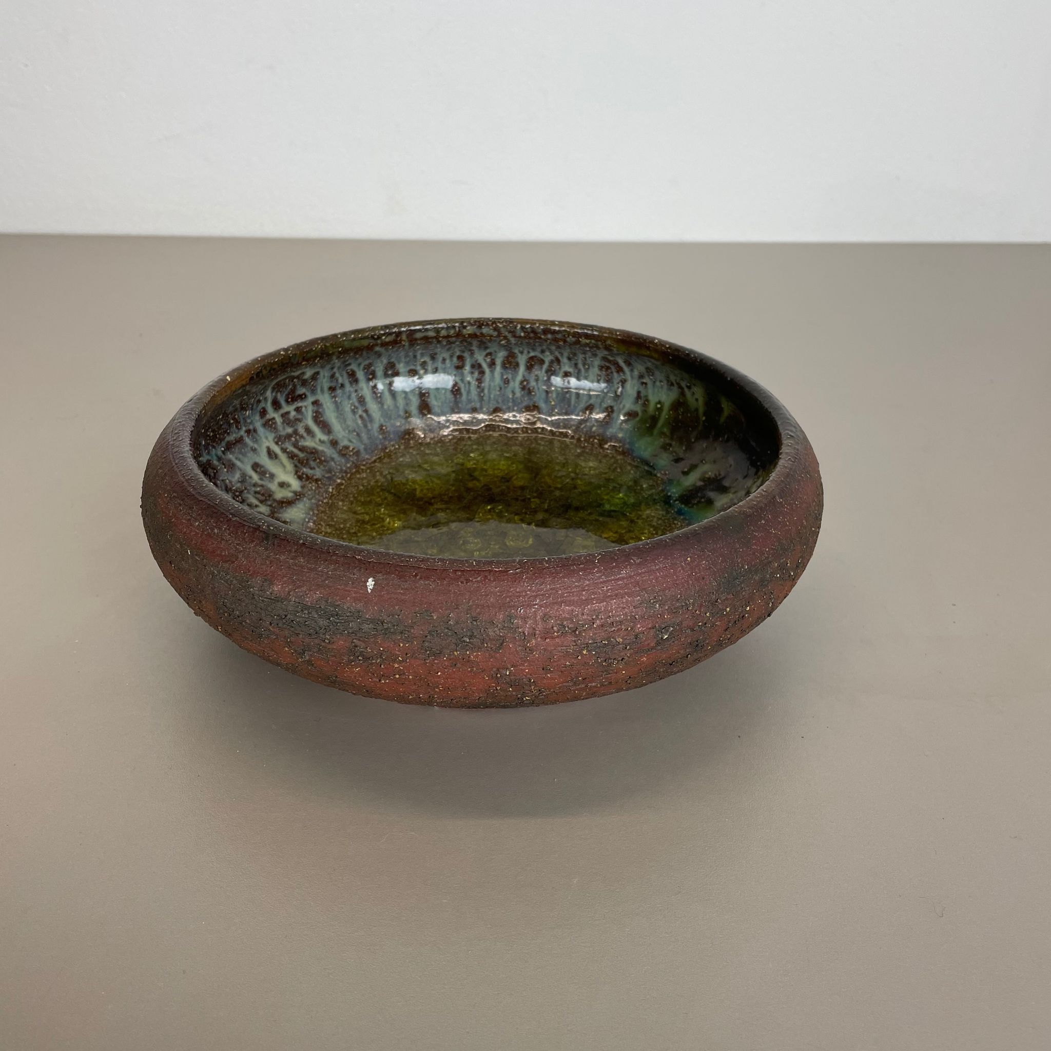 Ceramic studio pottery bowl shell element by gerhard liebenthron, germany, 1970s