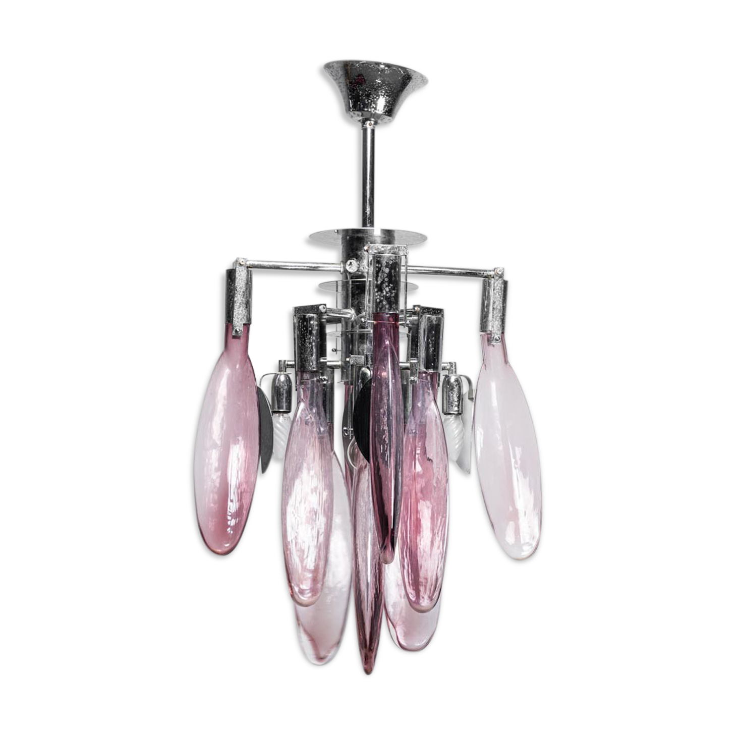 Chandelier 6 lights glass 70