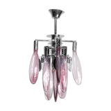 Chandelier 6 lights glass 70