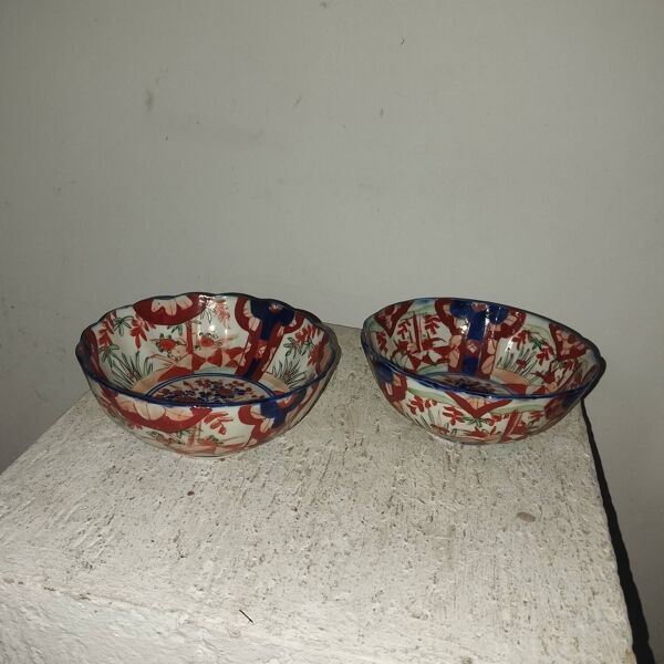 Paire de bols coupes porcelaine Imari