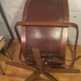 Superb relax armchair in burgundy leather "G Möbel Sweden".