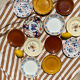 Set of 12 mismatched antique plates