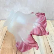 Antique tulip lampshade in satin pink glass – Art Nouveau style