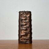 Brutalist metal block vase from the mid-century, 1960s.