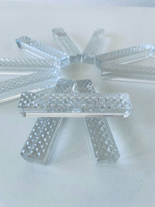 10 porte-couteaux anciens en cristal