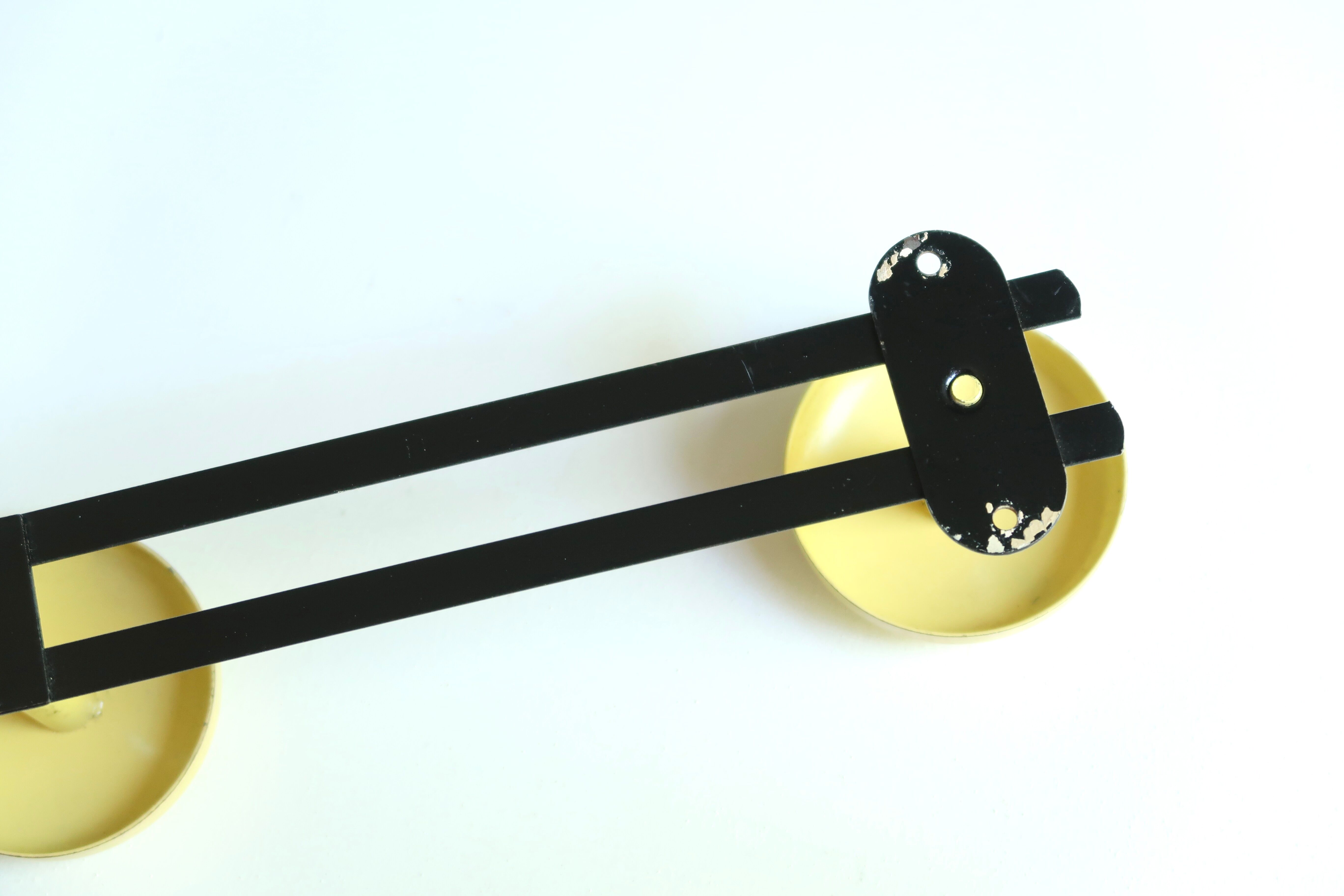 Black and yellow metal coat rack, 50s