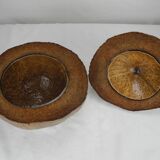 Old vintage decorative coconut ice cube bucket