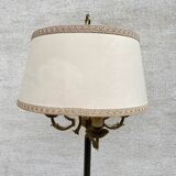 Vintage brass floor lamp with 3 tripod lights