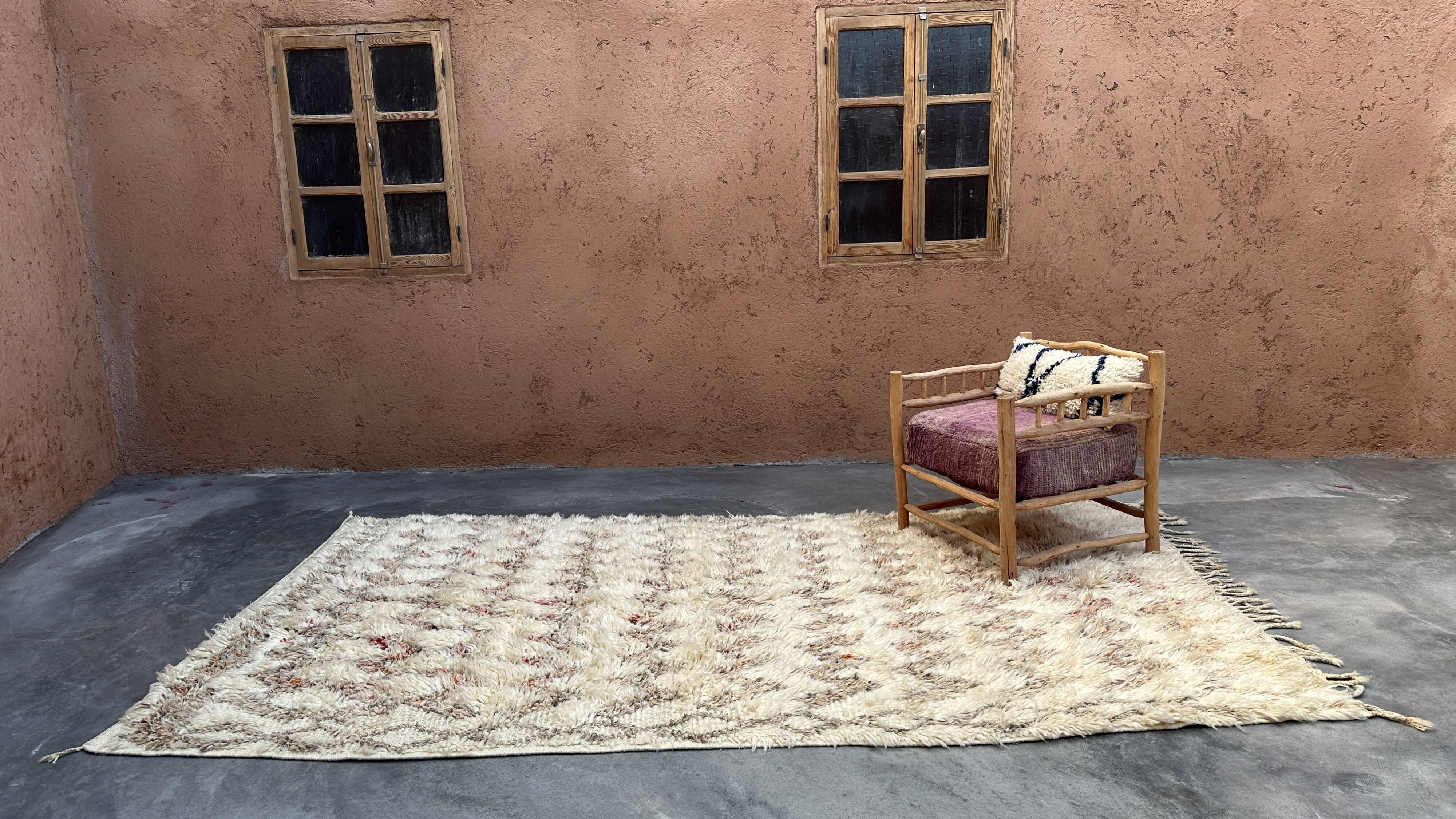 White Marmoucha Moroccan rug - 194 x 347 cm