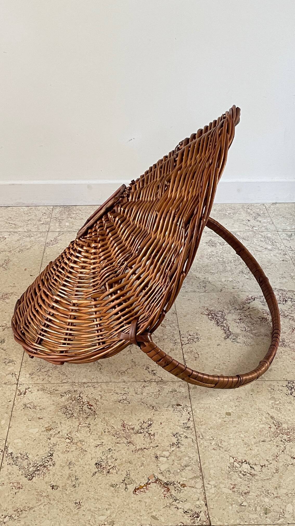 Vintage Rattan Log Basket