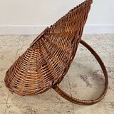 Vintage Rattan Log Basket