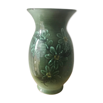 Green ceramic vase