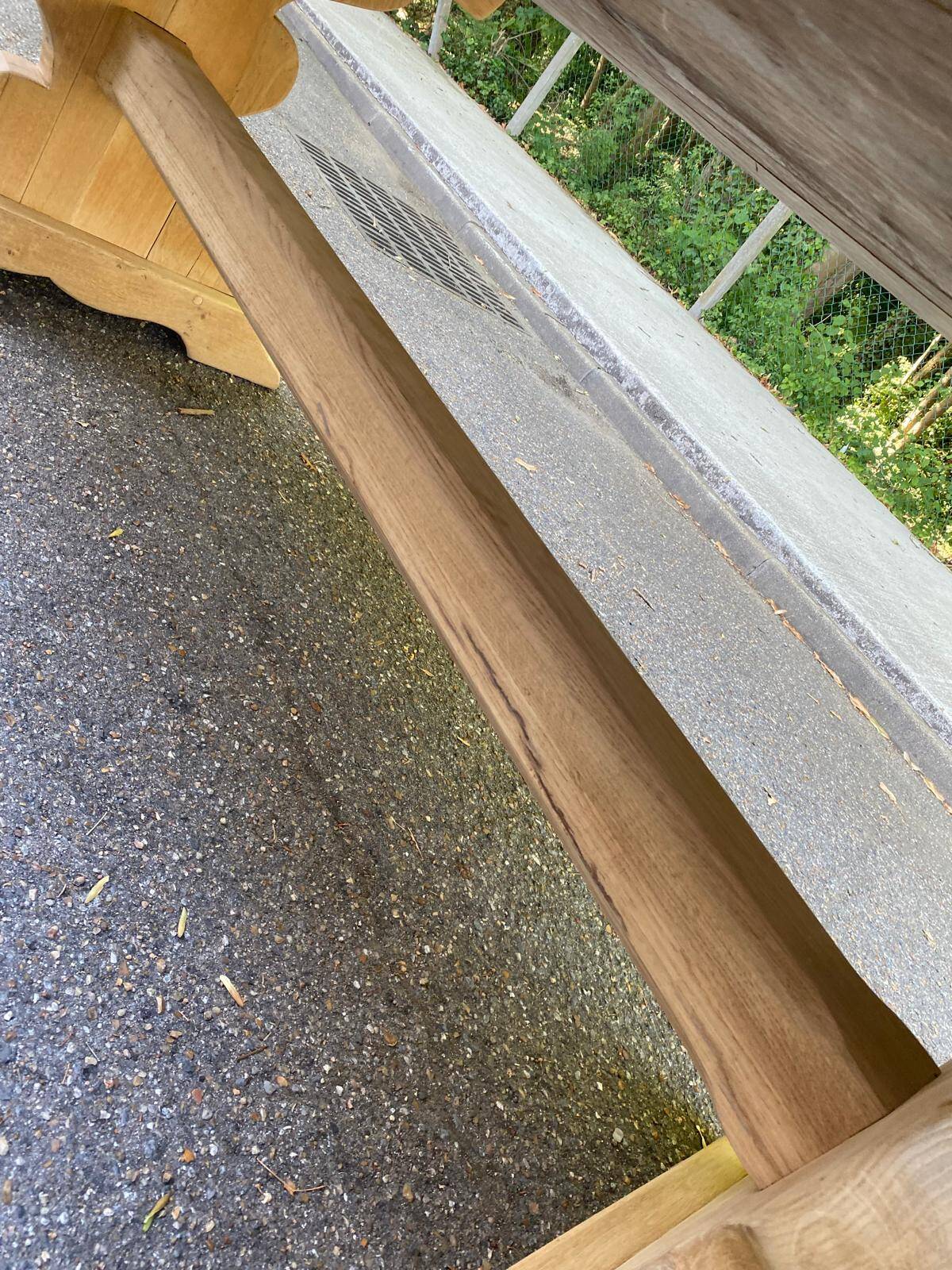 Large stripped solid oak monastery table – 200 cm