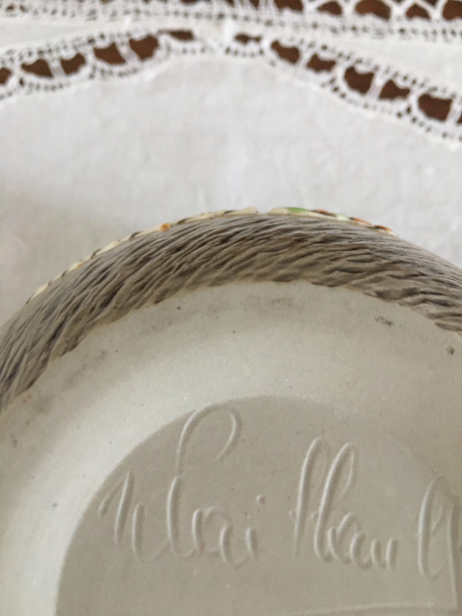 Waillault 1960 speckled stoneware sugar bowl Made in France