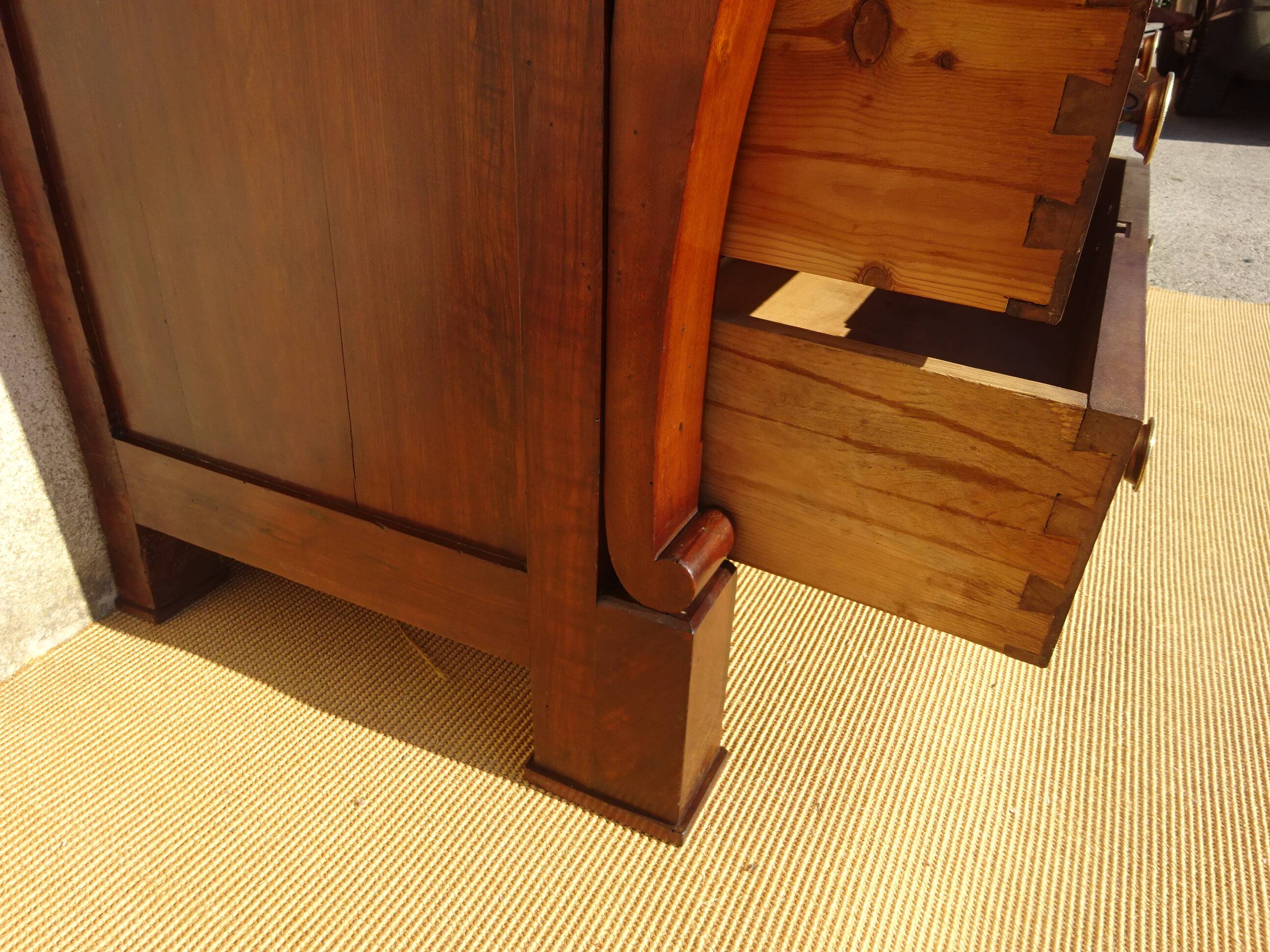 Very old walnut chest of drawers.