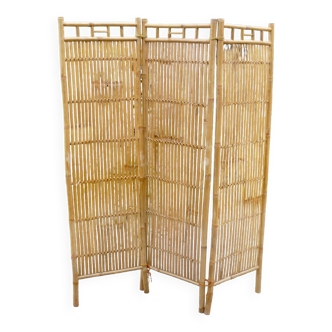 Vintage rattan screen 1970