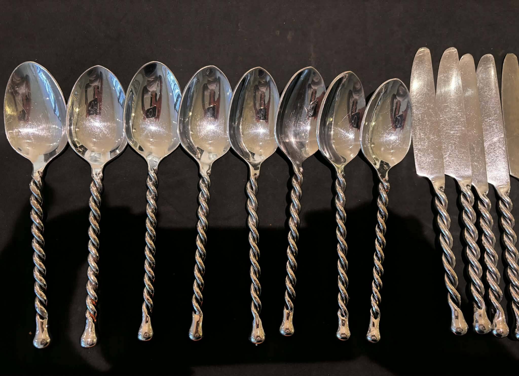 Ménagère inox torsade