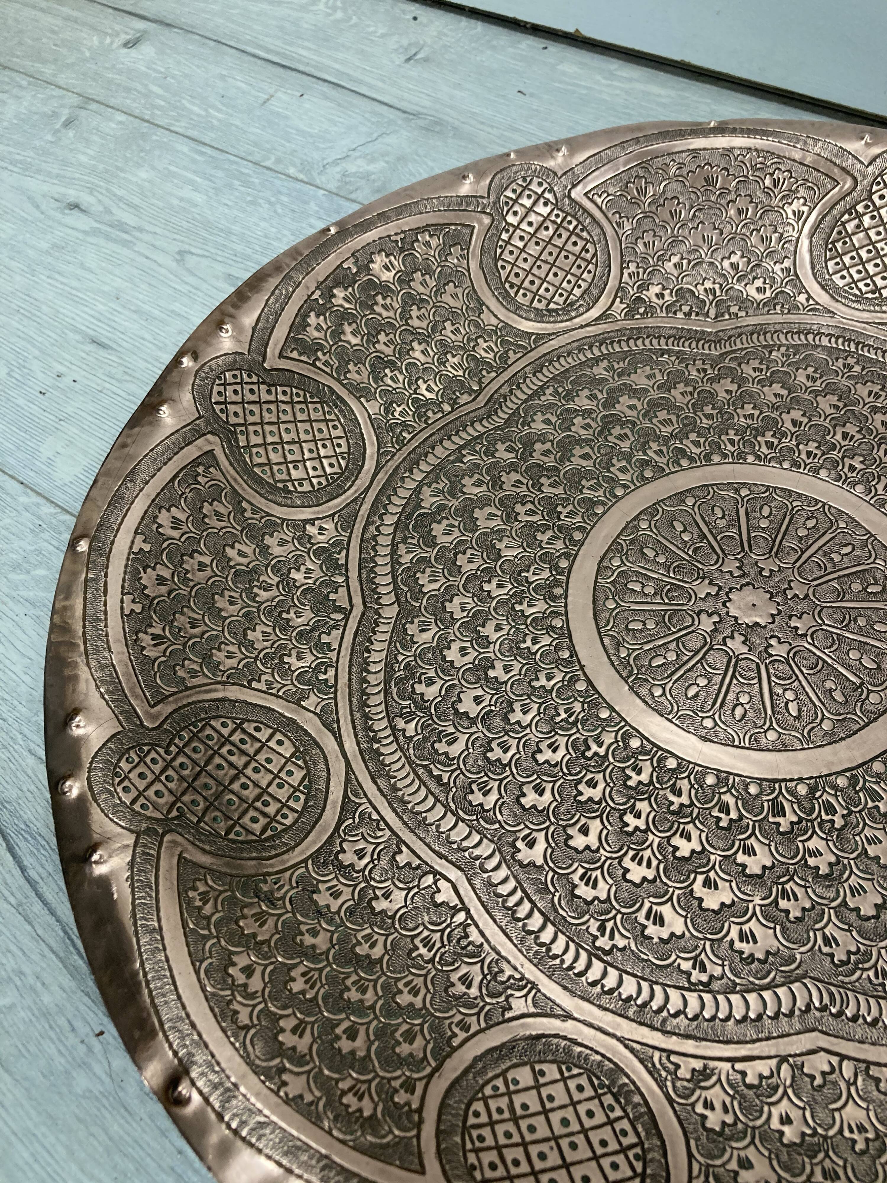 Copper oriental tray