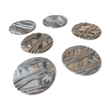 6 bamboo decor coasters