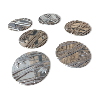6 bamboo decor coasters
