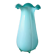 Grand vase opaline bleu clair, col ondulé
