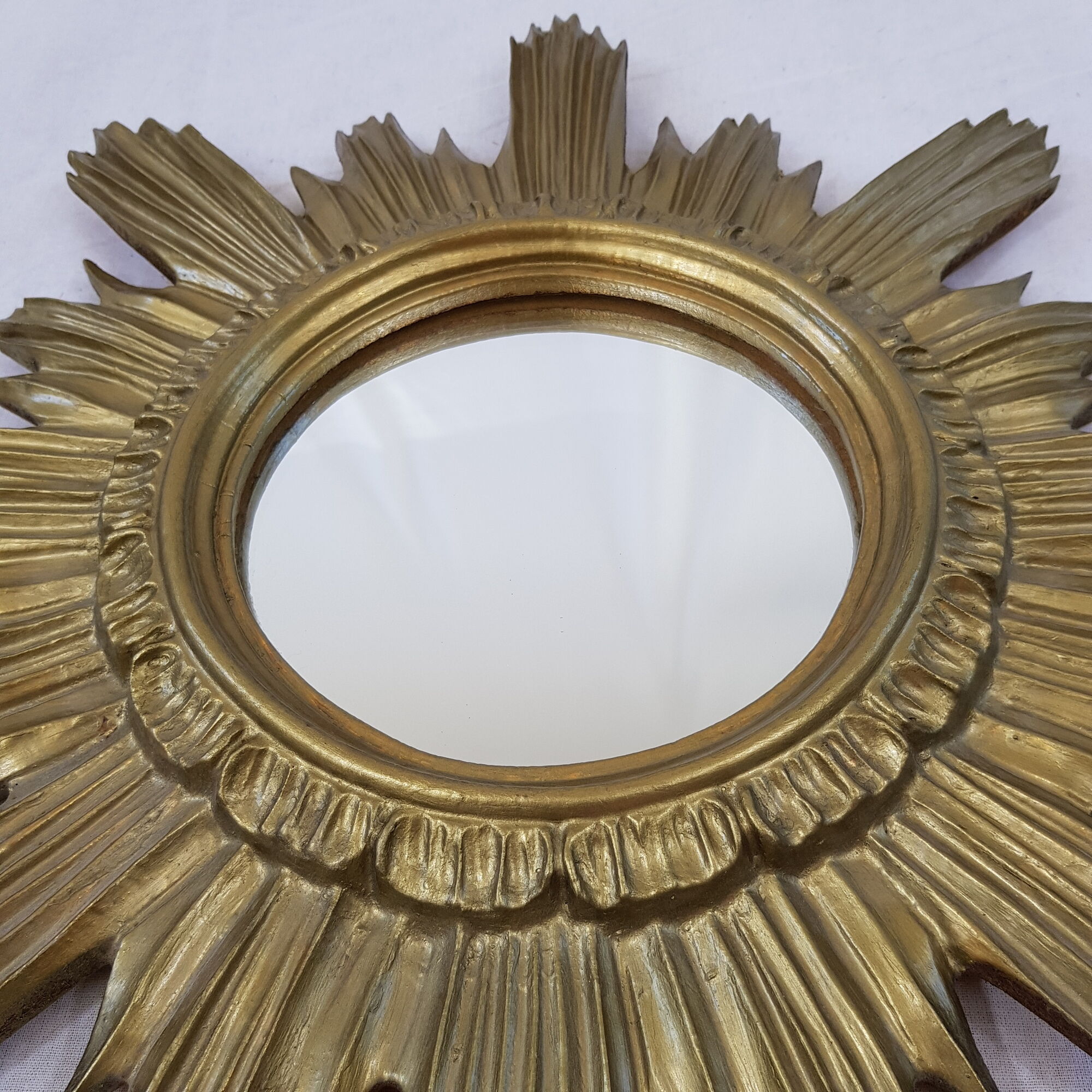 Vintage wood and gold resin mirror