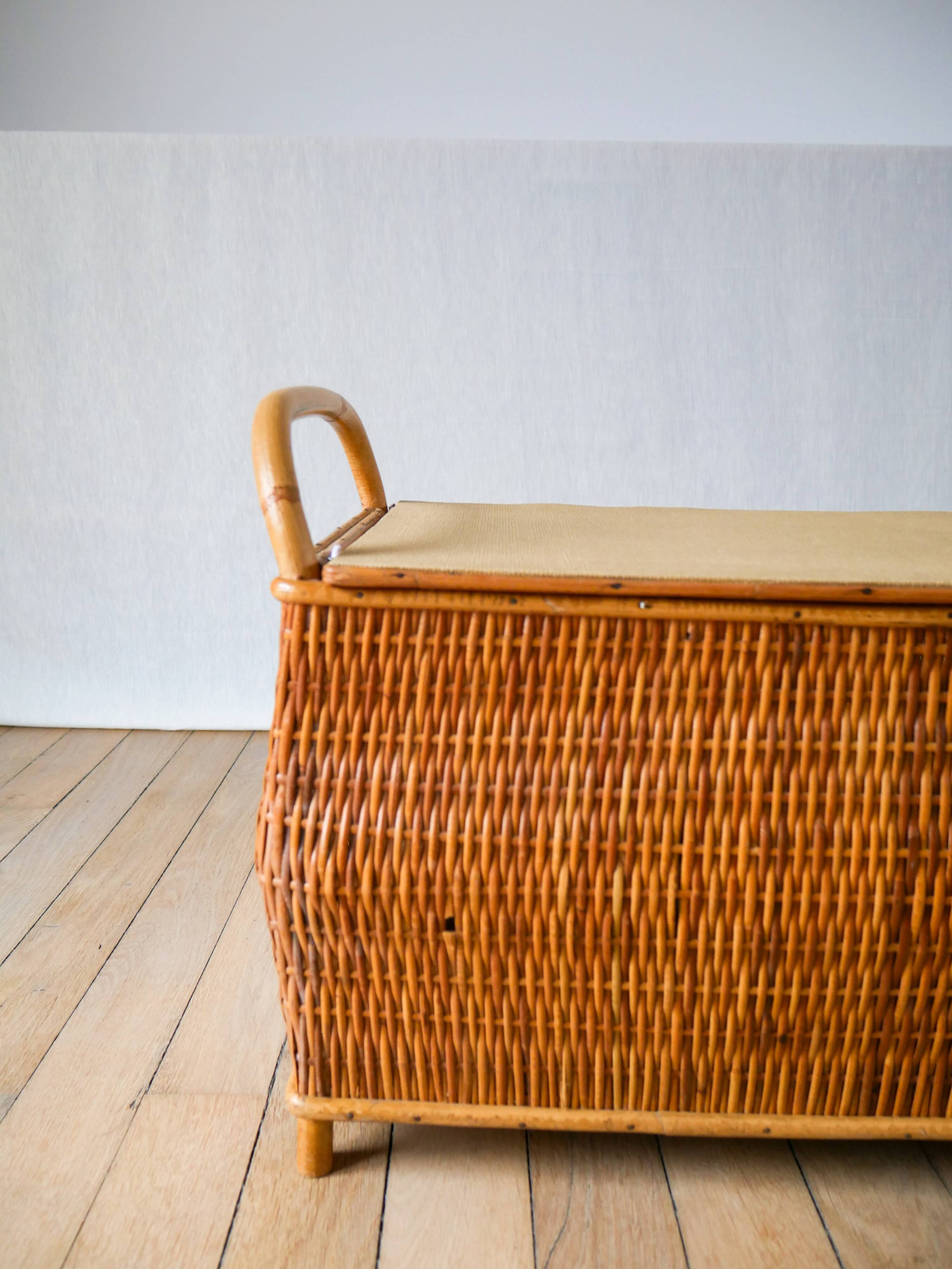 Rattan and bamboo toy bench 1970
