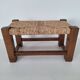 Marche pied / Tabouret en bois et paille