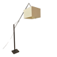 Cinna floor lamp in wood, chrome, and fabric.