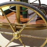Double tray trolley in brass and formica