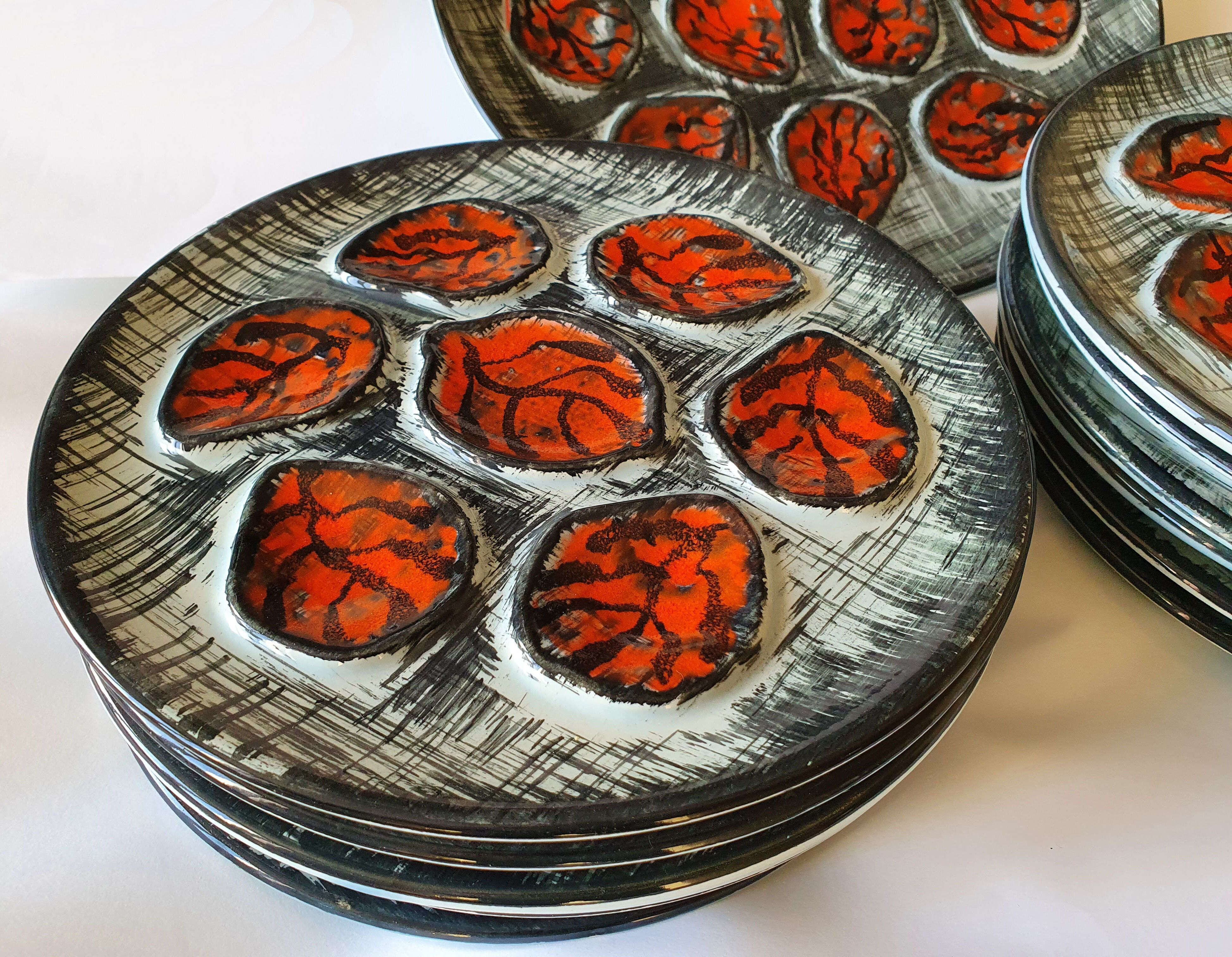 Pornic 60s oyster serving plates