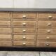Old oak cabinet with fifteen drawers