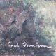 HST painting "Country part with bell tower" signed 19th century