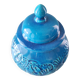 French art deco pottery turquoise vase and cover