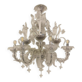 Murano-Style Chandelier in Clear Glass