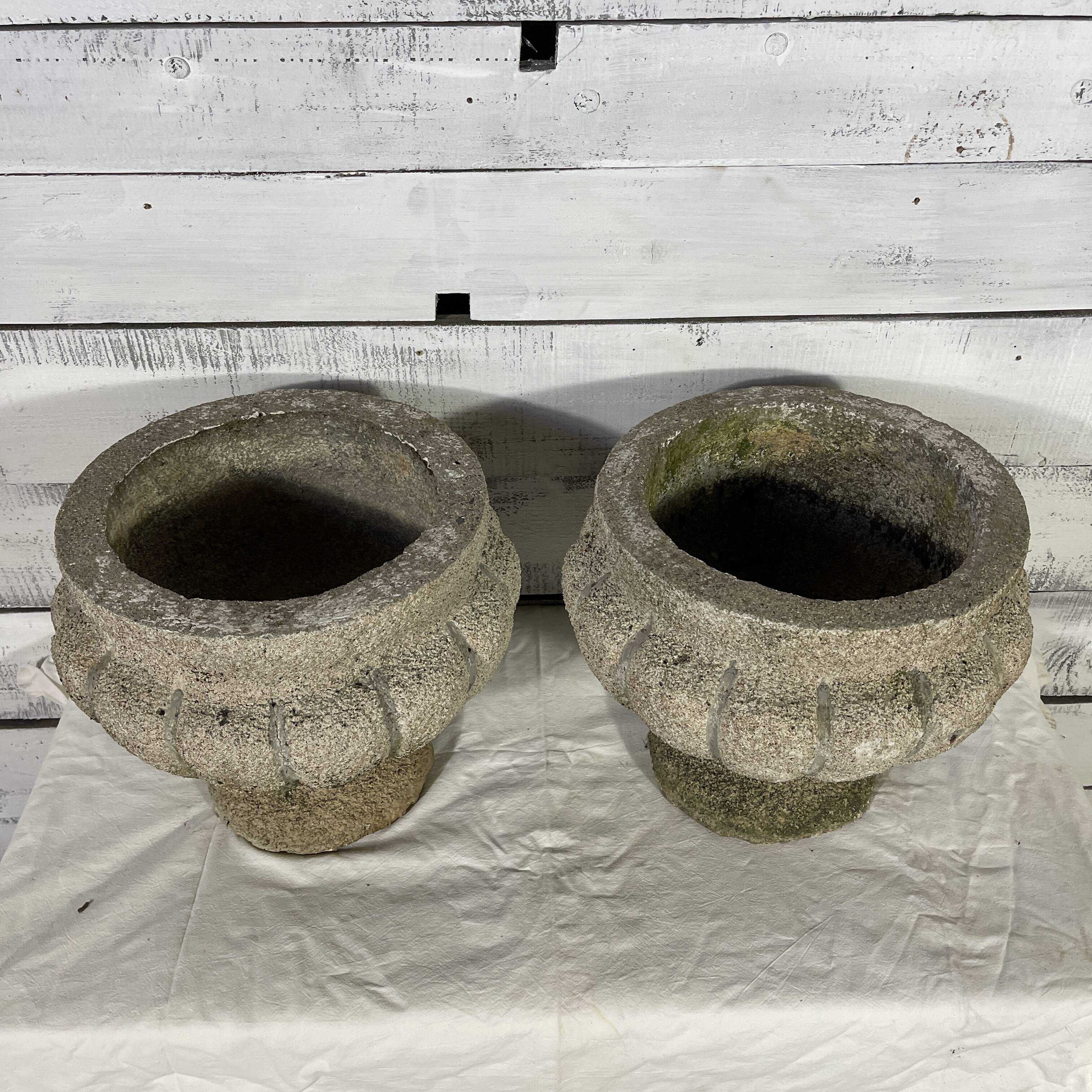 Pair of concrete planters