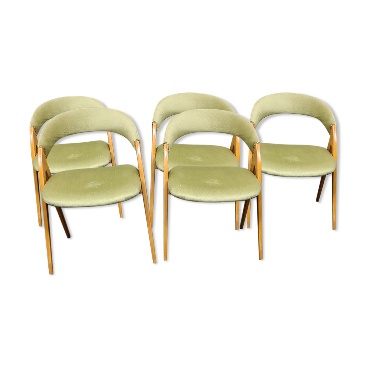 Set of 5 vintage WK mobel dining chairs