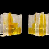 Geometric Murano Glass Table Lamps by A.V Mazzega, 1970s, Set of 2