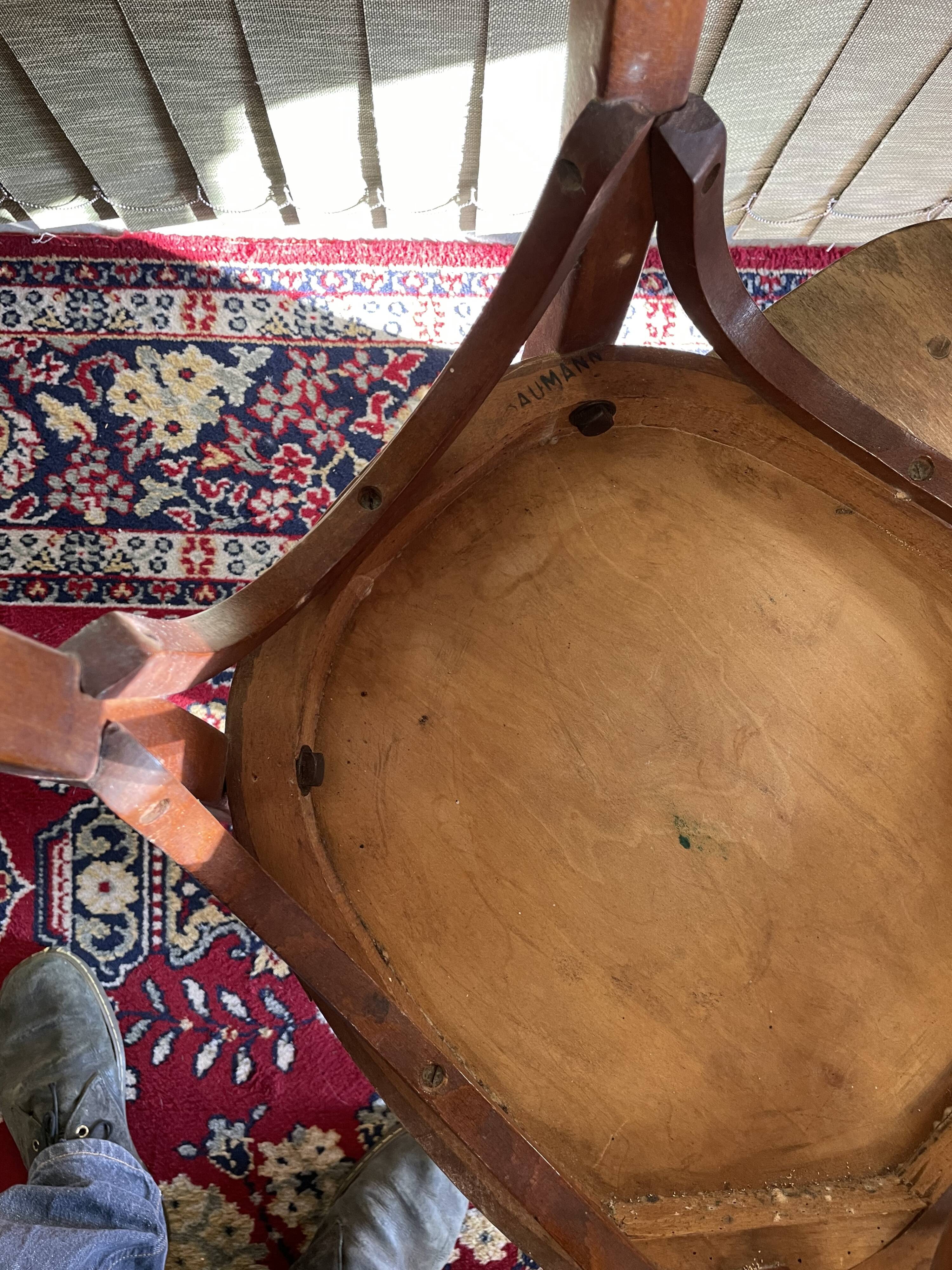 Set 4 vintage mismatched bistro chairs 50