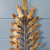 Pair of Italian wall sconces in gilded metal, Hollywood Regency style, 1970.