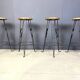 Vintage french wrought iron bar stools, 1960s - set of 4