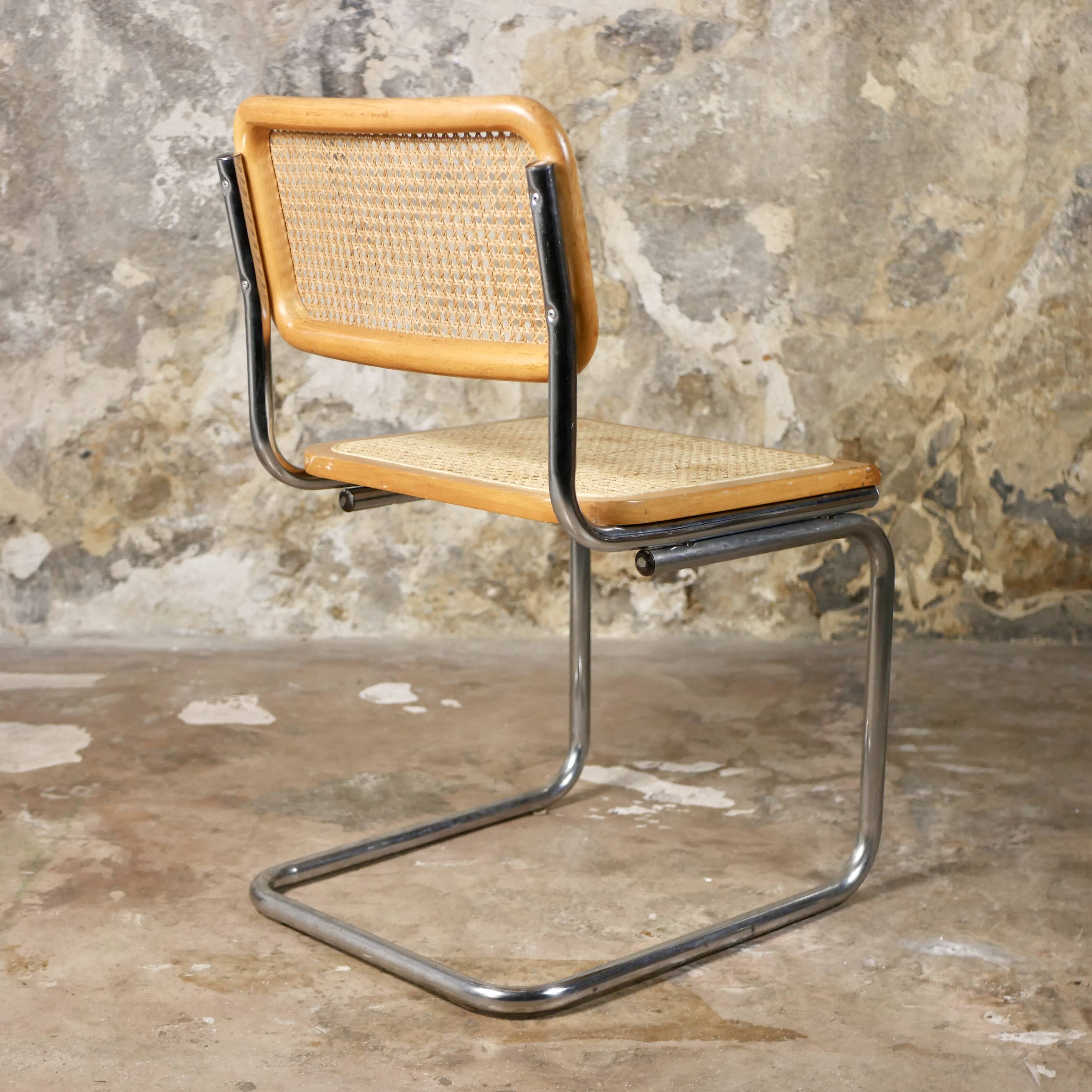 Pair of Cesca B32 wooden chairs, made in Italy, 1970s